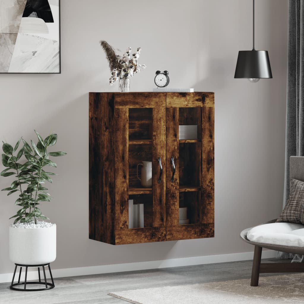 Wall Mounted Cabinet Smoked Oak 69.5x34x90 cm Engineered Wood