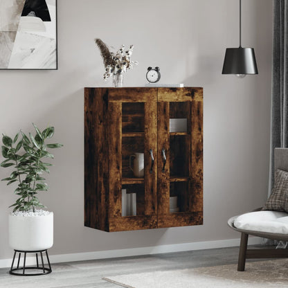 Wall Mounted Cabinet Smoked Oak 69.5x34x90 cm Engineered Wood