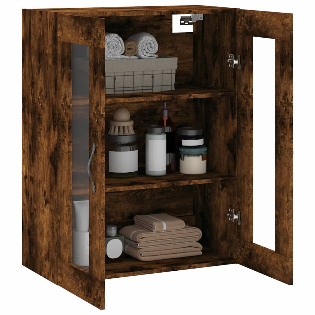 Wall Mounted Cabinet Smoked Oak 69.5x34x90 cm Engineered Wood