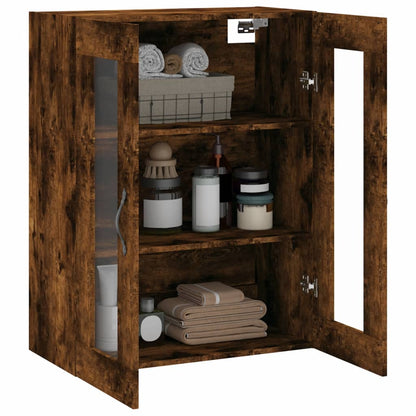 Wall Mounted Cabinet Smoked Oak 69.5x34x90 cm Engineered Wood