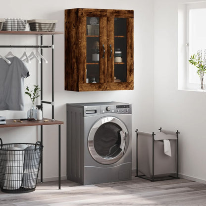 Wall Mounted Cabinet Smoked Oak 69.5x34x90 cm Engineered Wood