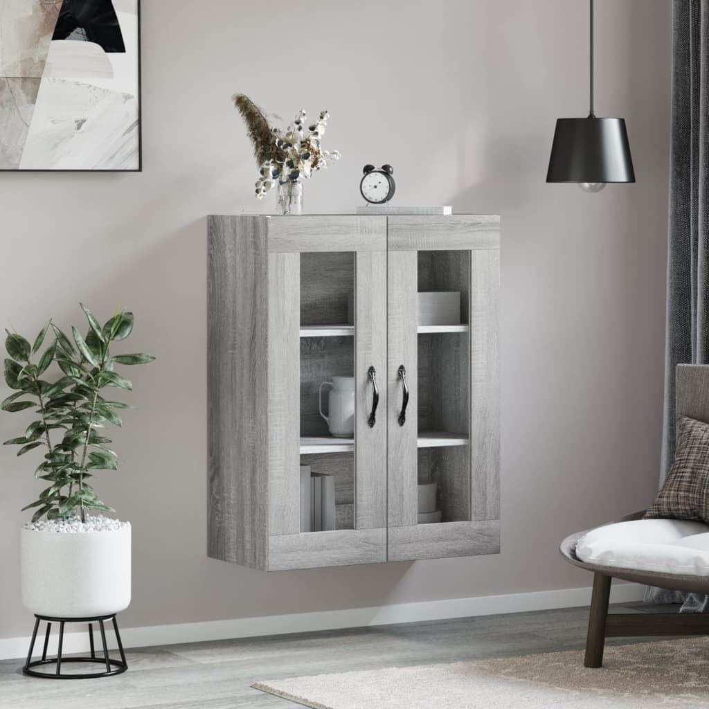 Wall Mounted Cabinet Grey Sonoma 69.5x34x90 cm Engineered Wood