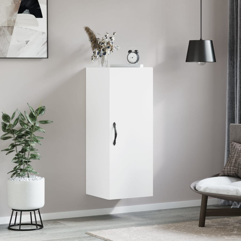 Wall Mounted Cabinet White 34.5x34x90 cm Engineered Wood