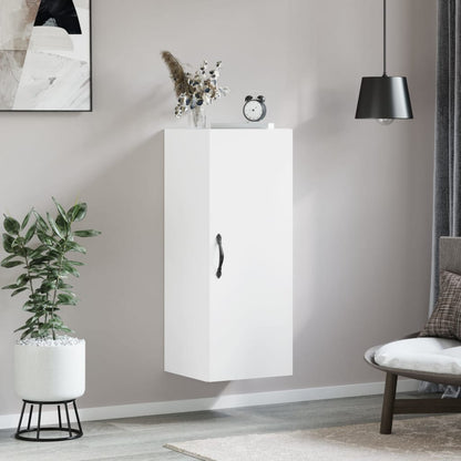 Wall Mounted Cabinet White 34.5x34x90 cm Engineered Wood