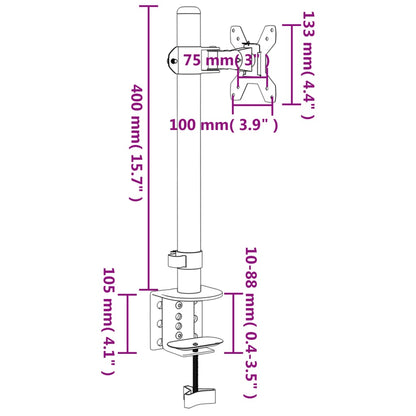 Monitor Mount Black Steel VESA 75/100 mm