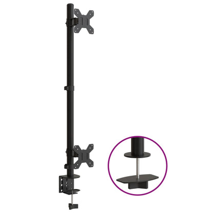 Dual Monitor Stand Black Steel VESA 75/100 mm