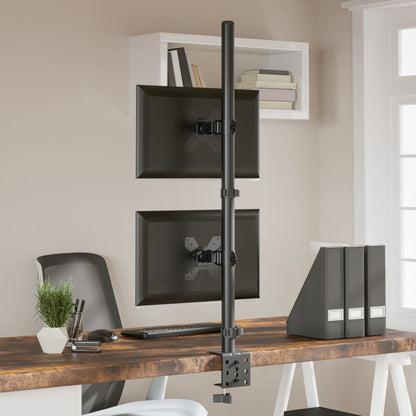 Dual Monitor Stand Black Steel VESA 75/100 mm