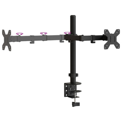 Dual Monitor Stand Black Steel VESA 75/100 mm