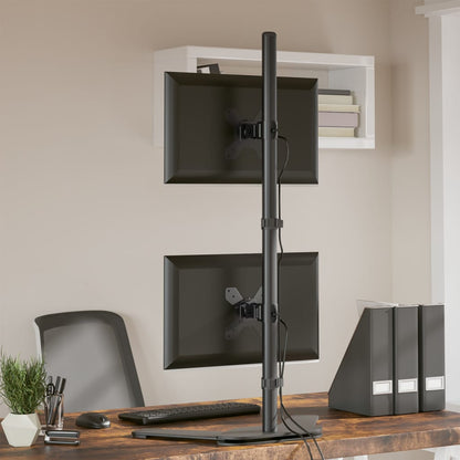 Dual Monitor Stand Black Steel VESA 75/100 mm