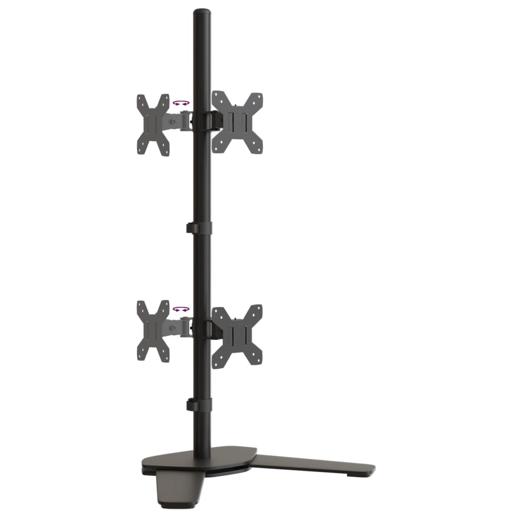 Dual Monitor Stand Black Steel VESA 75/100 mm