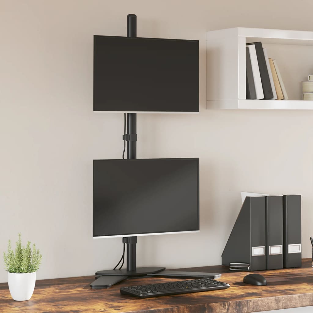 Dual Monitor Stand Black Steel VESA 75/100 mm