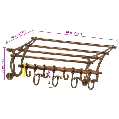 Luggage Rack with Coat Hangers Wall Mounted Aluminium