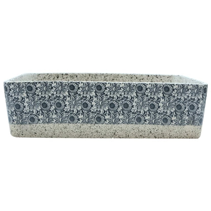 Countertop Basin Grey and Blue Rectangular 46x35.5x13 cm Ceramic