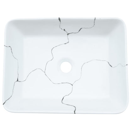 Countertop Basin White Rectangular 46x35.5x13 cm Ceramic