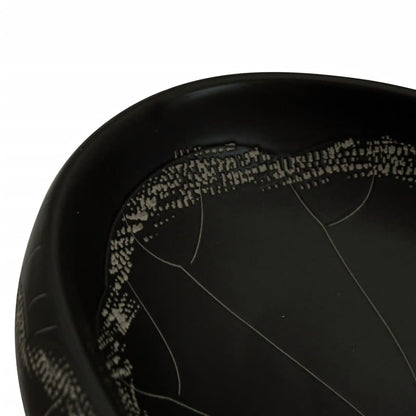 Countertop Basin Black Oval 59x40x15 cm Ceramic