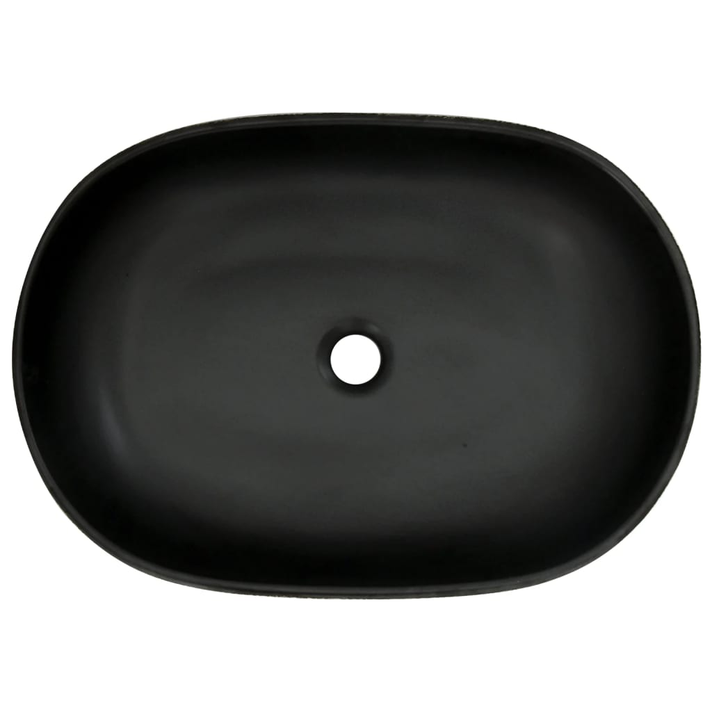 Countertop Basin Black and Blue Oval 59x40x14 cm Ceramic
