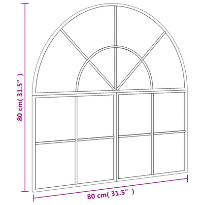 Wall Mirror Black 80x80 cm Arch Iron