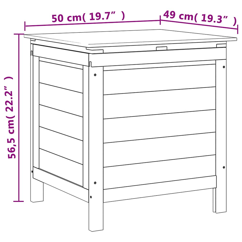 Garden Storage Box 50x49x56.5 cm Solid Wood Fir