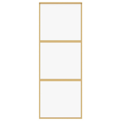 Sliding Door Gold 76x205 cm Clear ESG Glass and Aluminium
