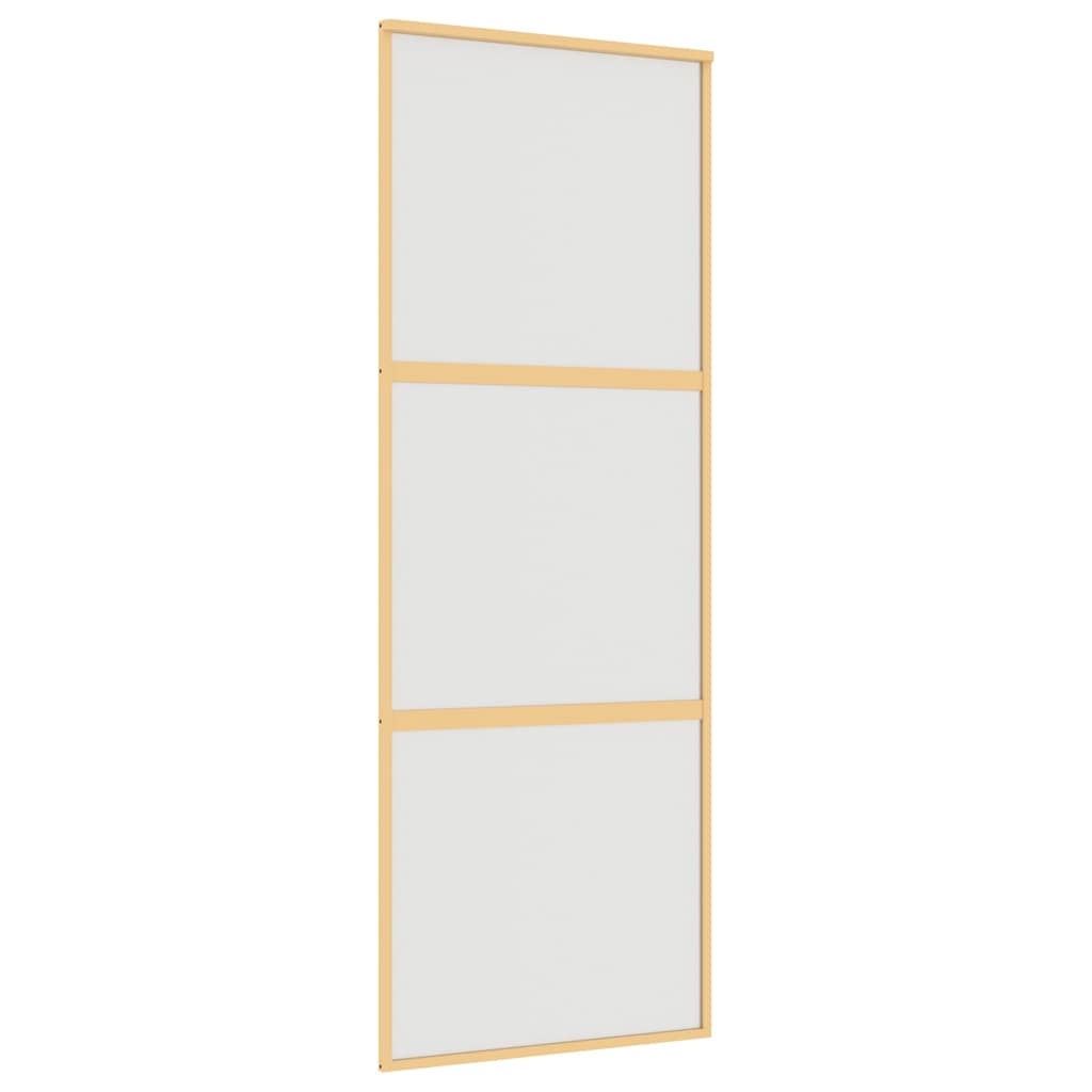 Sliding Door Gold 76x205 cm Frosted ESG Glass and Aluminium