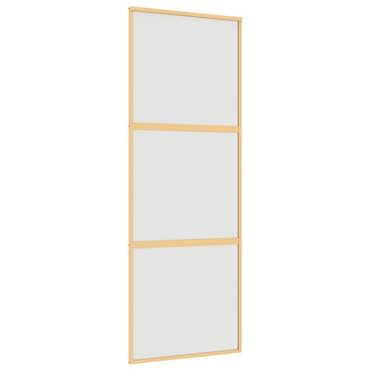 Sliding Door Gold 76x205 cm Frosted ESG Glass and Aluminium