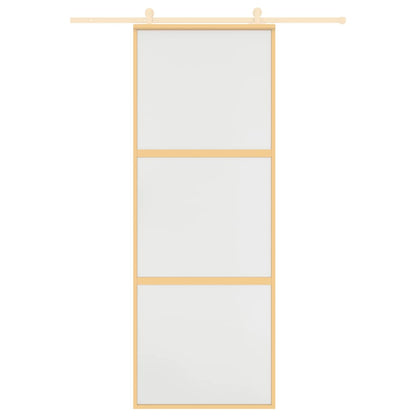 Sliding Door Gold 76x205 cm Frosted ESG Glass and Aluminium