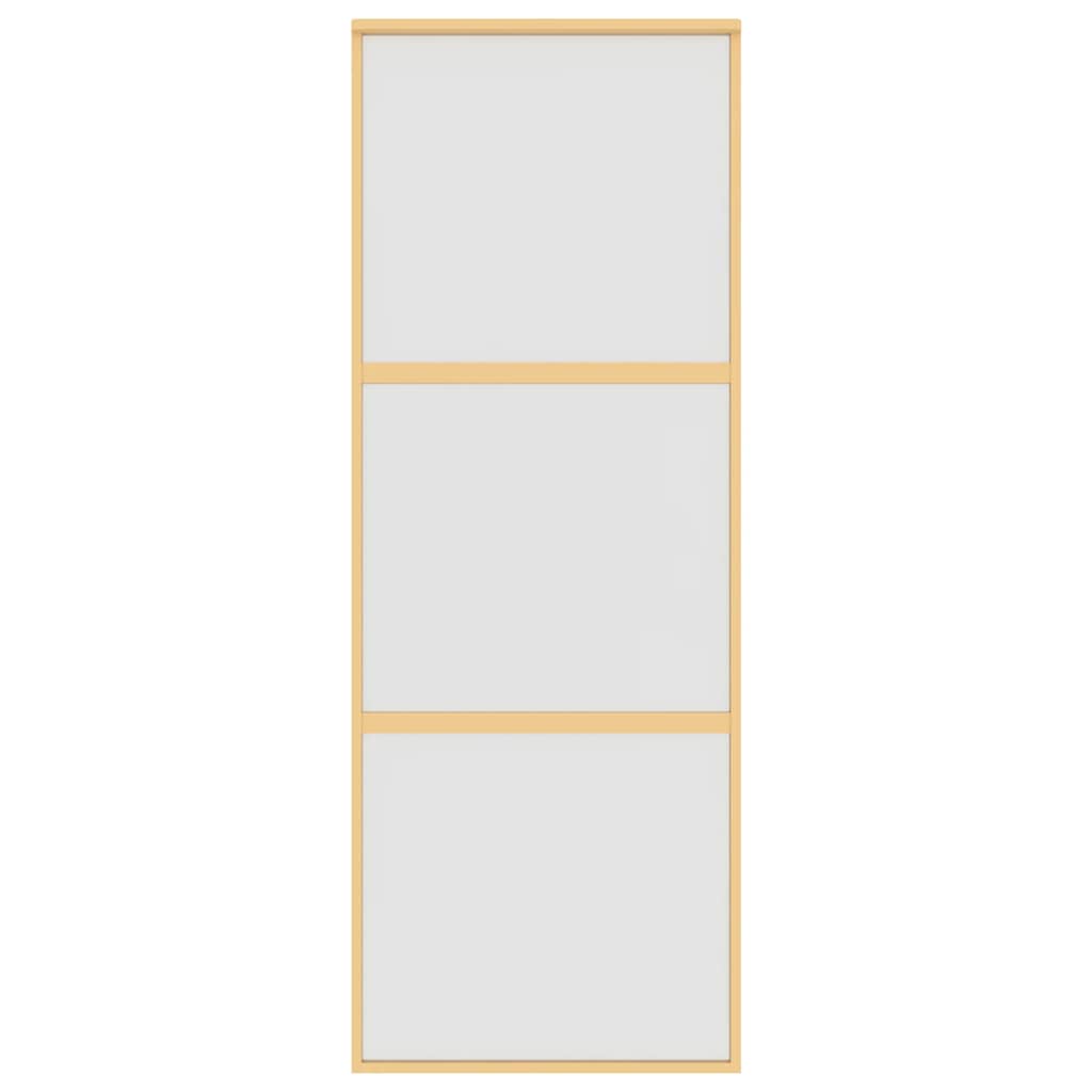 Sliding Door Gold 76x205 cm Frosted ESG Glass and Aluminium