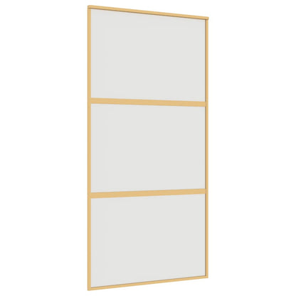 Sliding Door Gold 102.5x205 cm Frosted ESG Glass and Aluminium