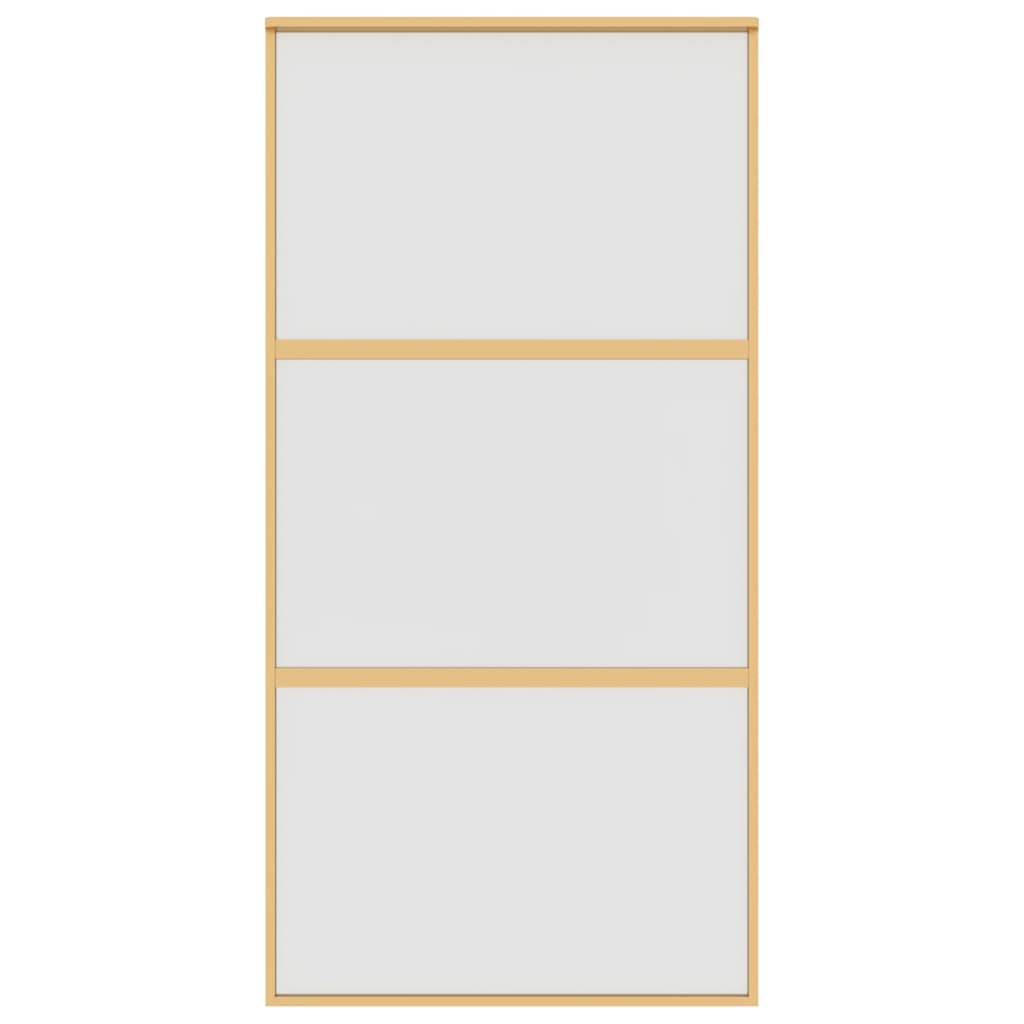 Sliding Door Gold 102.5x205 cm Frosted ESG Glass and Aluminium