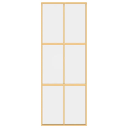 Sliding Door Gold 76x205 cm Clear ESG Glass and Aluminium