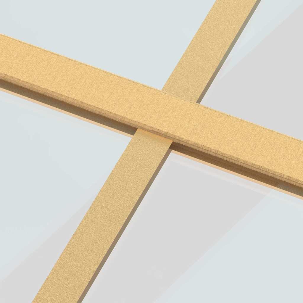 Sliding Door Gold 76x205 cm Clear ESG Glass and Aluminium