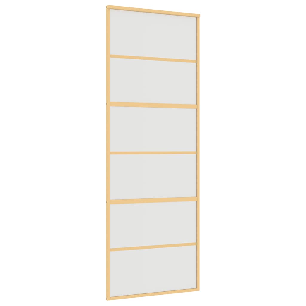 Sliding Door Gold 76x205 cm Frosted ESG Glass and Aluminium