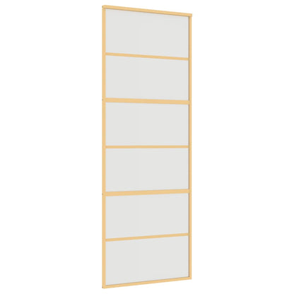 Sliding Door Gold 76x205 cm Frosted ESG Glass and Aluminium