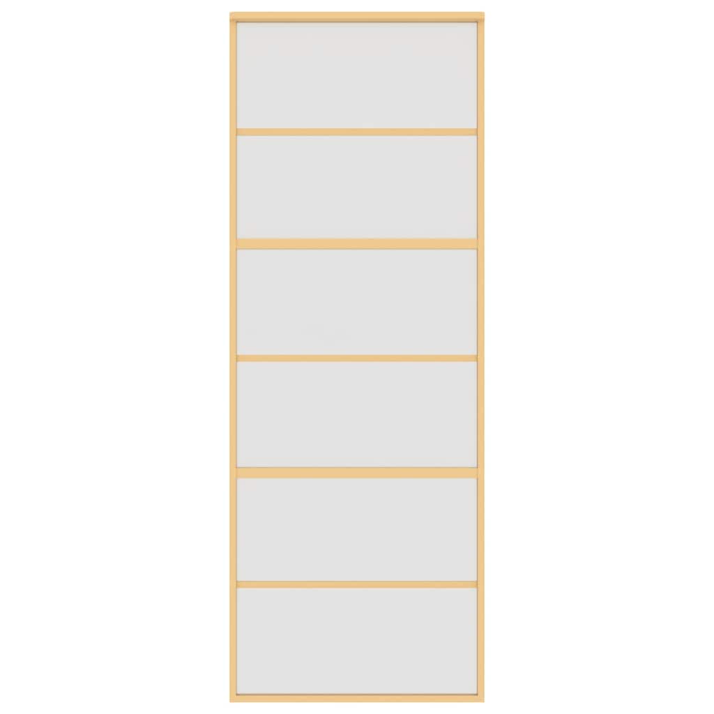 Sliding Door Gold 76x205 cm Frosted ESG Glass and Aluminium