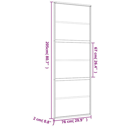 Sliding Door Gold 76x205 cm Frosted ESG Glass and Aluminium
