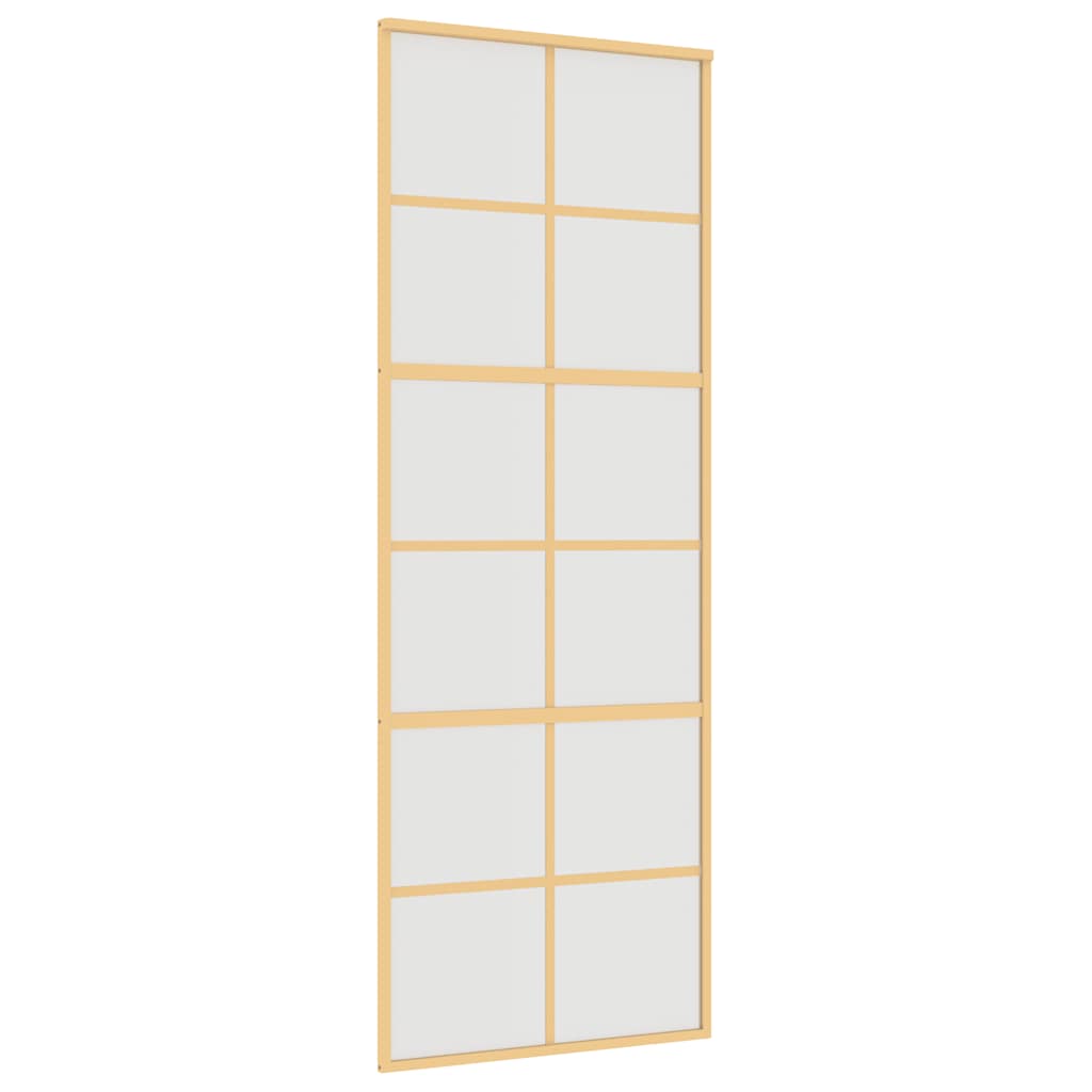 Sliding Door Gold 76x205 cm Frosted ESG Glass and Aluminium