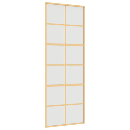 Sliding Door Gold 76x205 cm Frosted ESG Glass and Aluminium