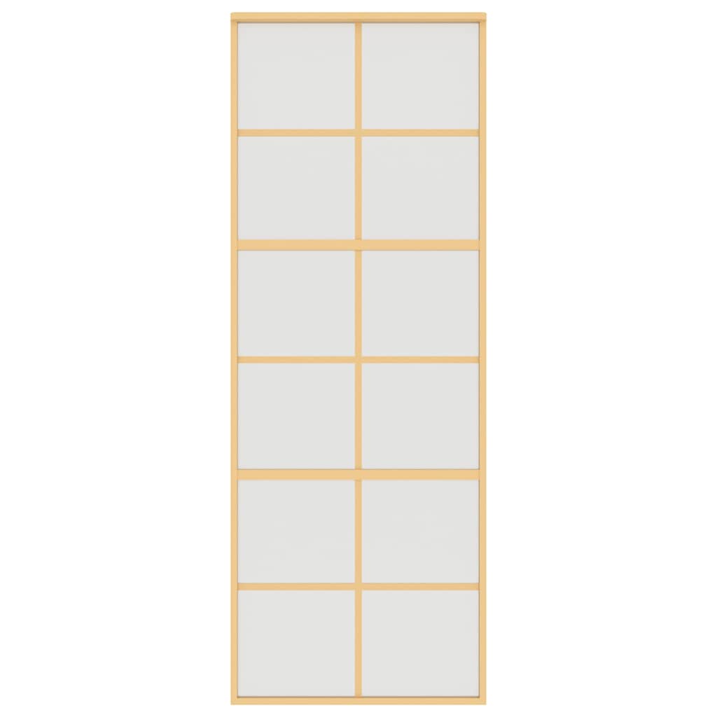 Sliding Door Gold 76x205 cm Frosted ESG Glass and Aluminium