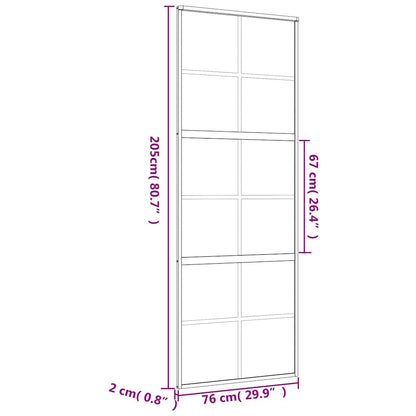 Sliding Door Gold 76x205 cm Frosted ESG Glass and Aluminium