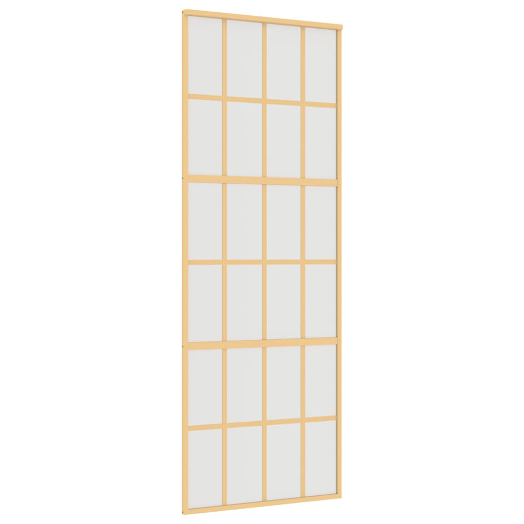 Sliding Door Gold 76x205 cm Frosted ESG Glass and Aluminium