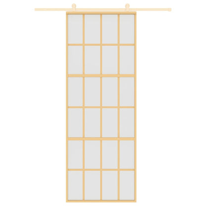 Sliding Door Gold 76x205 cm Frosted ESG Glass and Aluminium