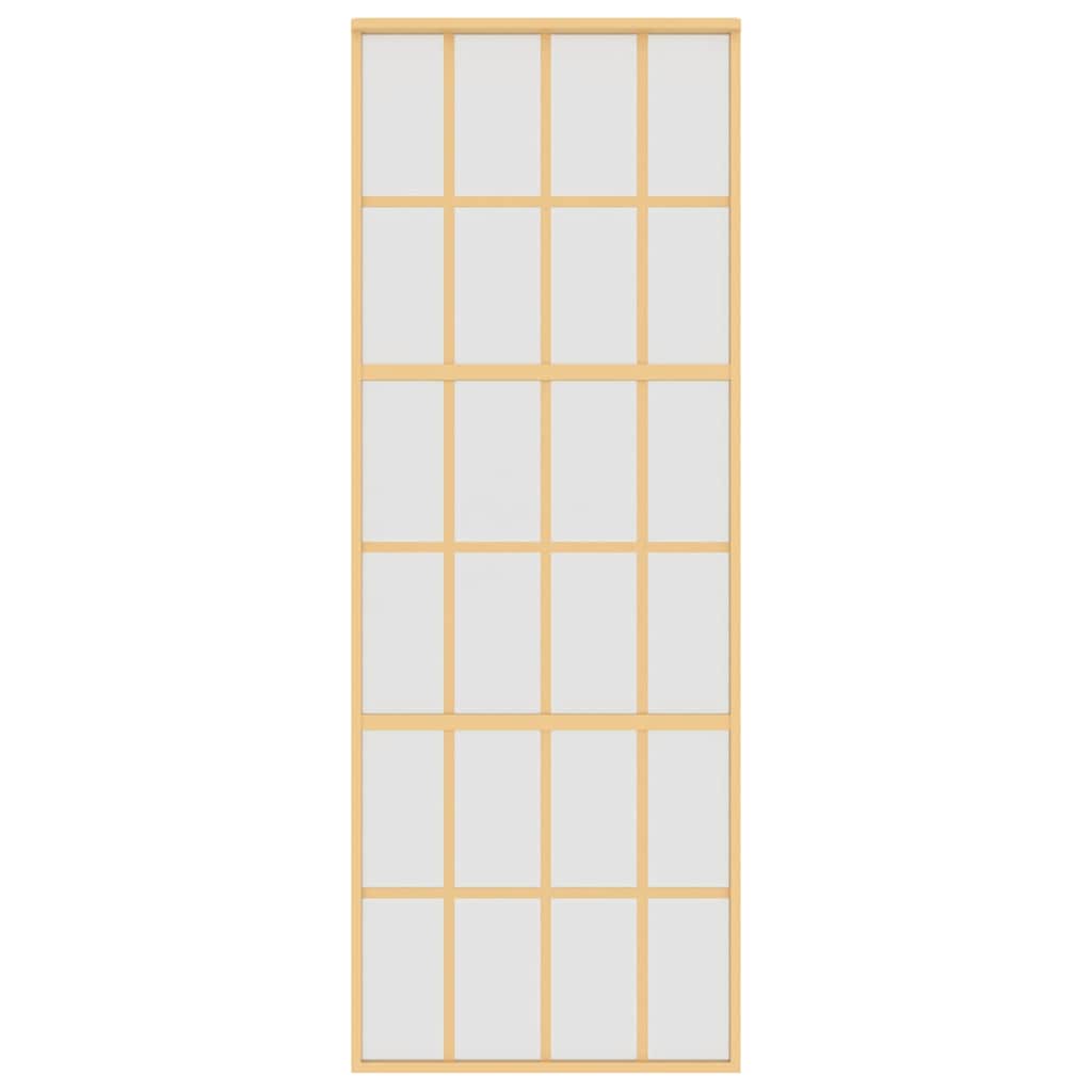 Sliding Door Gold 76x205 cm Frosted ESG Glass and Aluminium