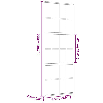 Sliding Door Gold 76x205 cm Frosted ESG Glass and Aluminium