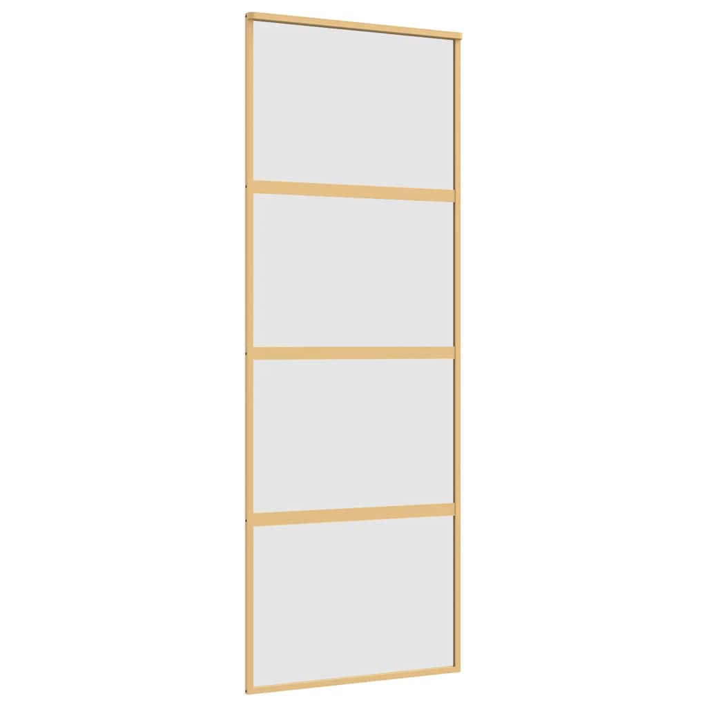 Sliding Door Gold 76x205 cm Frosted ESG Glass and Aluminium