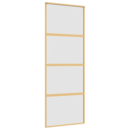 Sliding Door Gold 76x205 cm Frosted ESG Glass and Aluminium