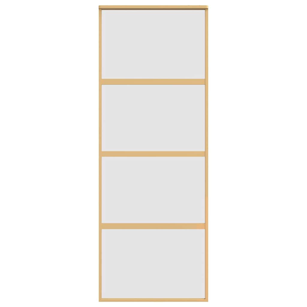 Sliding Door Gold 76x205 cm Frosted ESG Glass and Aluminium