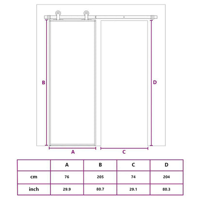 Sliding Door Gold 76x205 cm Frosted ESG Glass and Aluminium