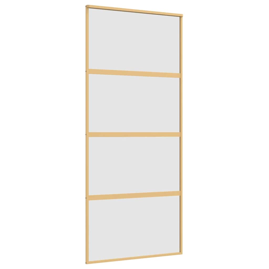Sliding Door Gold 90x205 cm Frosted ESG Glass and Aluminium