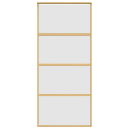 Sliding Door Gold 90x205 cm Frosted ESG Glass and Aluminium