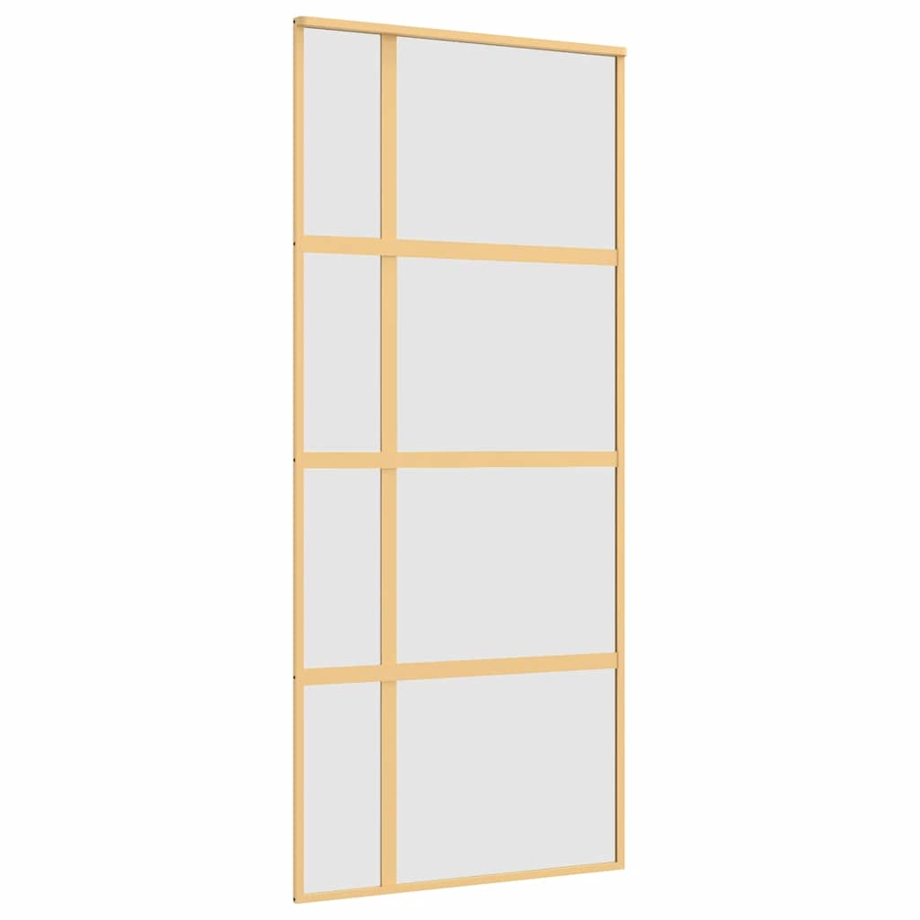 Sliding Door Gold 90x205 cm Frosted ESG Glass and Aluminium